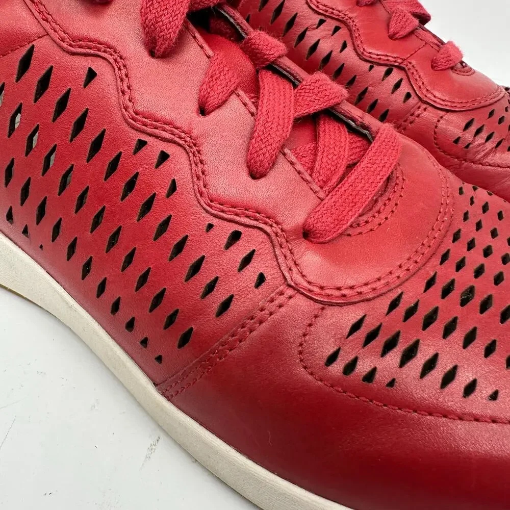 Dansko Charlie Red Leather Low Cut Fashion Sneaker Womens Size EU41 US 10